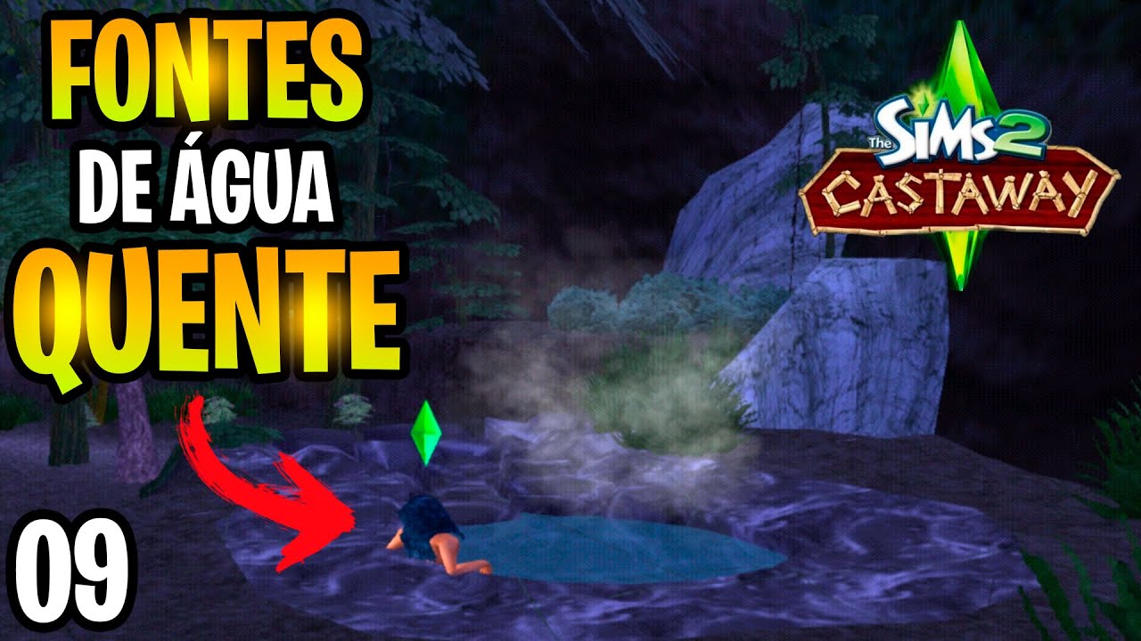 Fontes de Agua QUENTE no The Sims - Explorando a terceira ilha the sims 2 castaway (naufragos)  #09