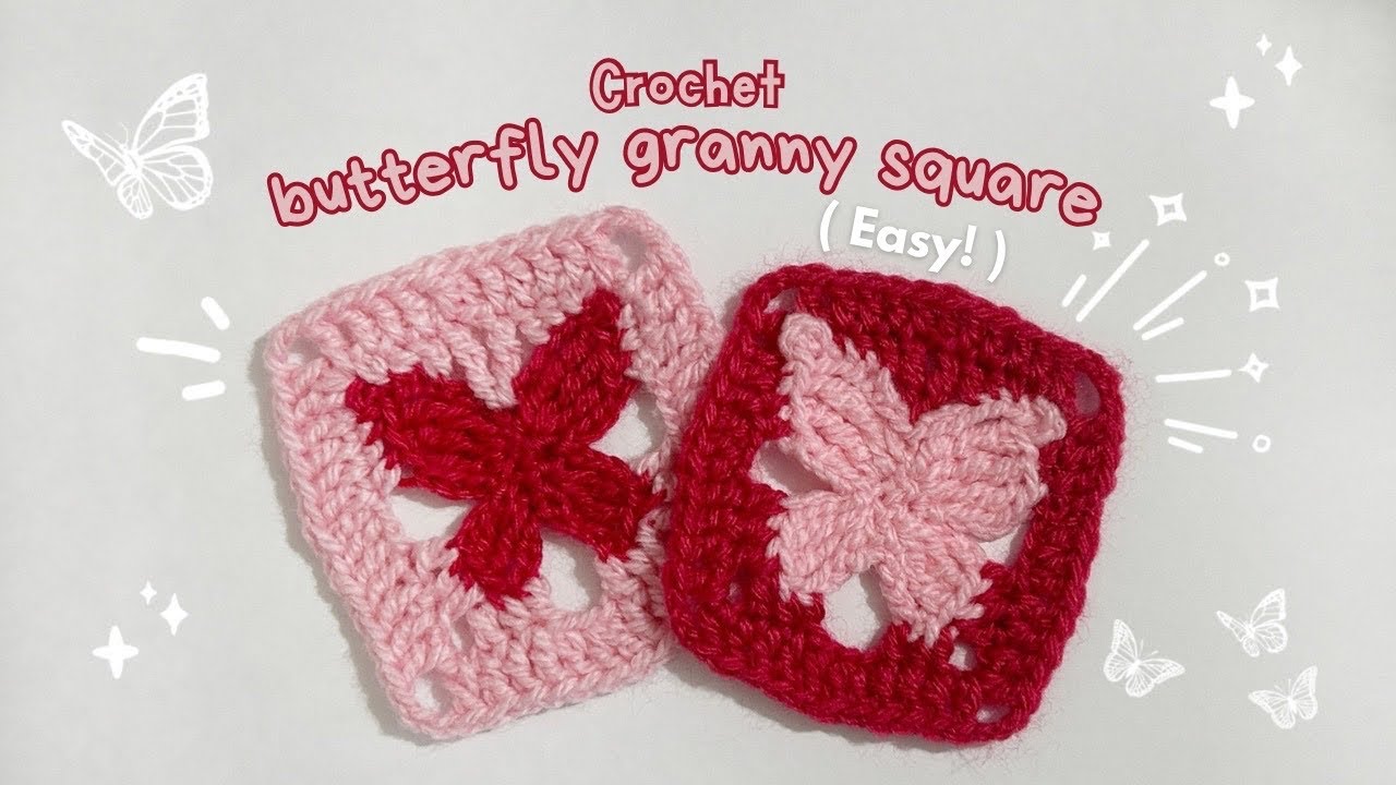 crochet butterfly granny square | step-by-step guide ⋆.˚