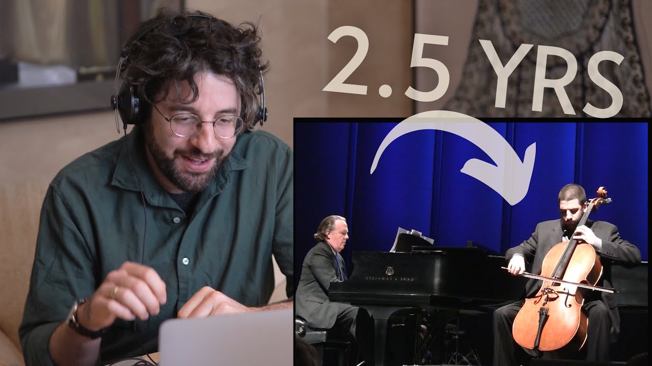 2 year progress - Cellist reacts to his 1st public performance