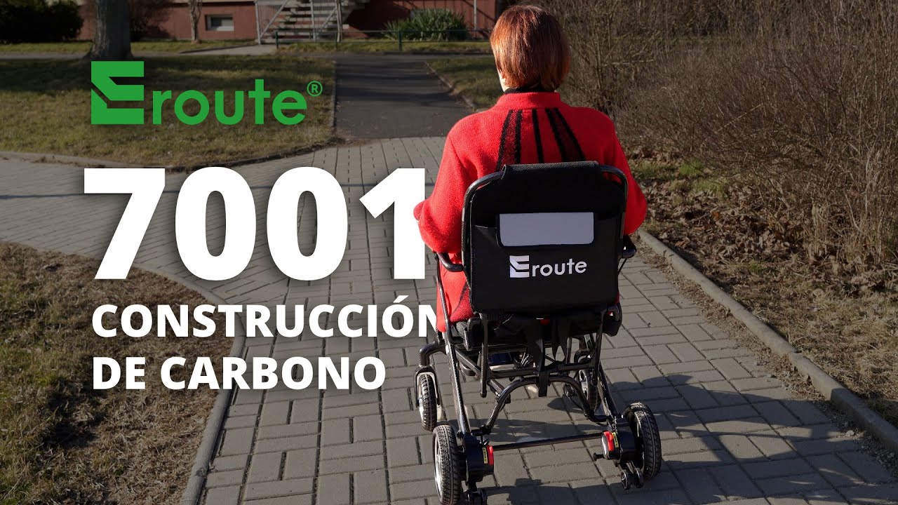 Eroute 7001 – Silla de ruedas eléctrica ultraligera – Carbono, plegable, mando a distancia
