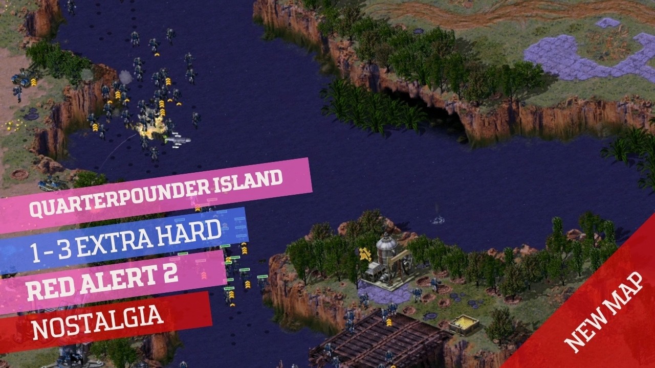 Red Alert 2 Gameplay | QuarterPounder Island 1 - 3 Hard