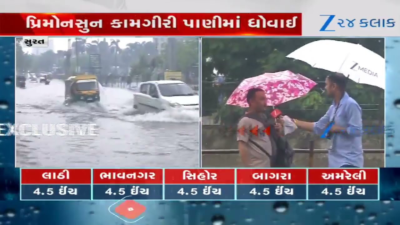 Surat Rain Fury: City Drenched in Early Morning Deluge! Parvat Patiya Flooded, Commuters Face Chaos