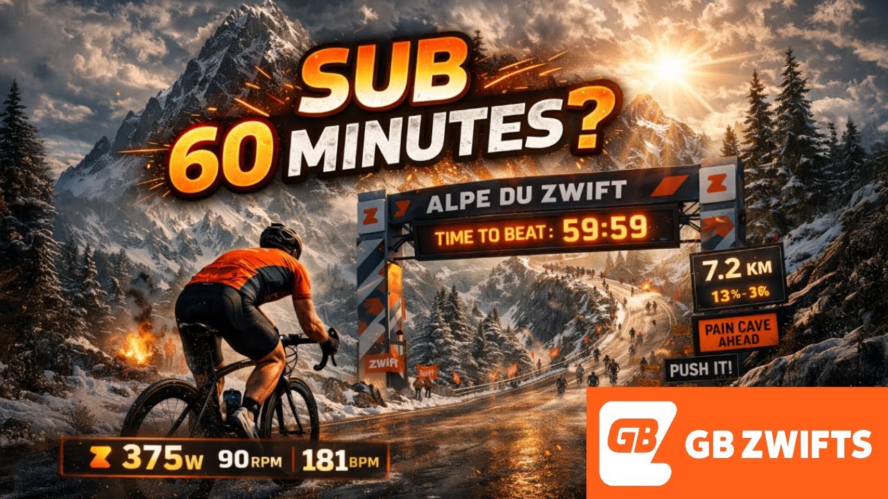 Can I get under 60 minutes? | Alpe du Zwift PB Attempt | Live