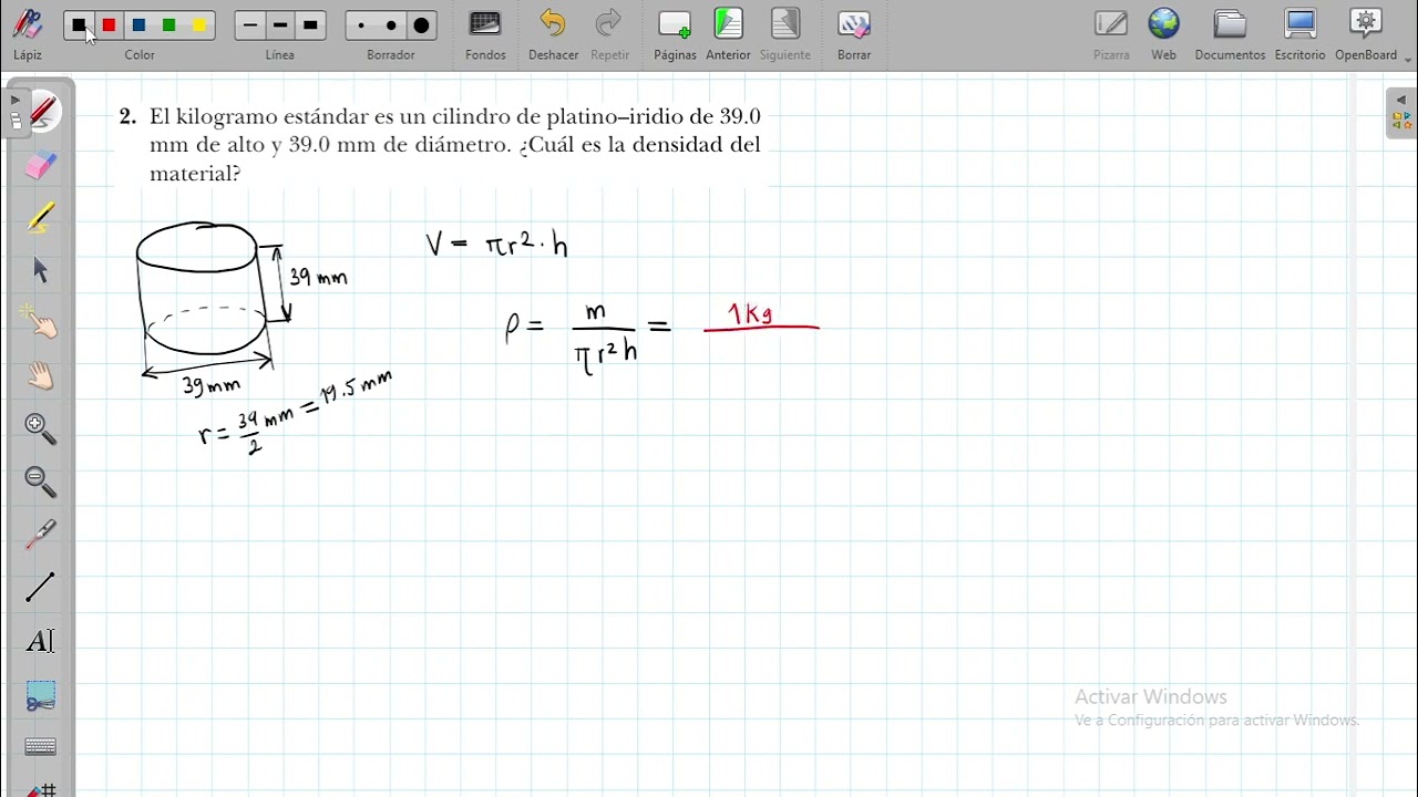 P1 2  Densidad del Kilogramo estándar de platino iridio