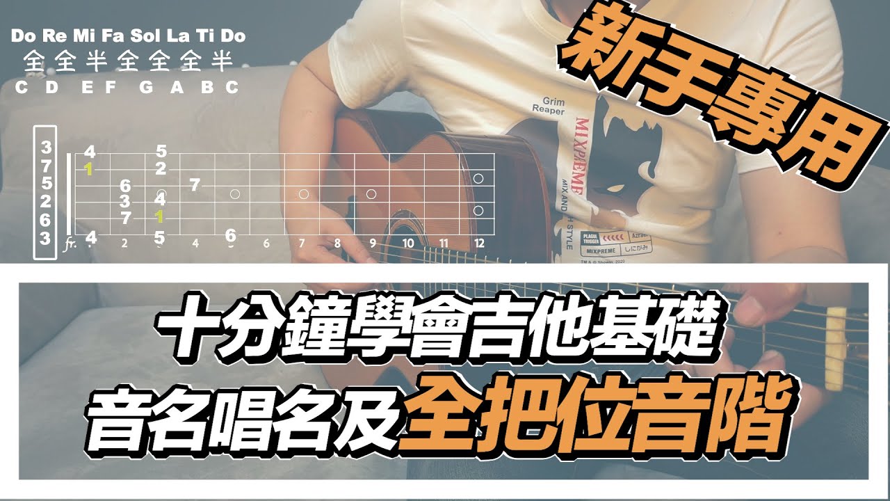 吉他教學ep1.十分鐘介紹音名唱名及mi型音階  新手也能彈整把音階ps:只是看起來（樂理篇） #概念#樂理#吉他自學#吉他基礎#mi型音階#免費教學#第一堂課#吉他音階