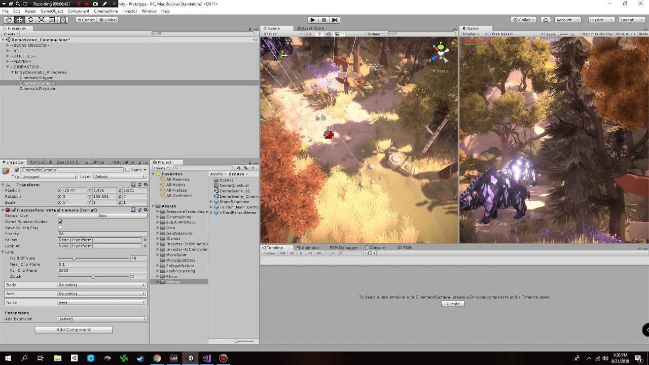 Invector Integration -  Cinemachine and Timeline