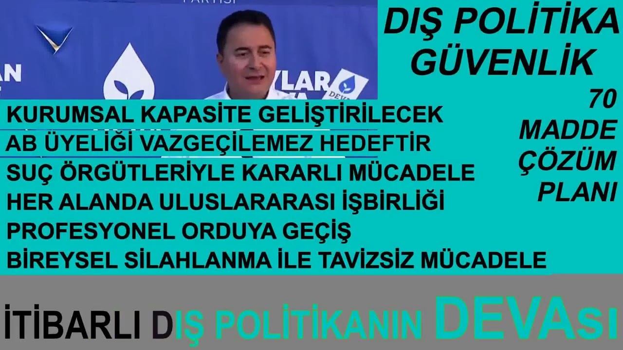 DEVA PARTİSİ EYLEM PLANLARI