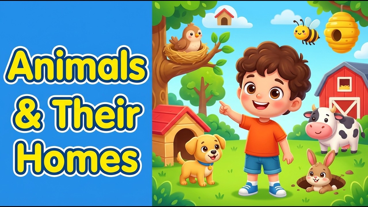 Animals and Their Homes 🏠🐾 | Animal Habitat Song for Kids | Learn & Sing Along