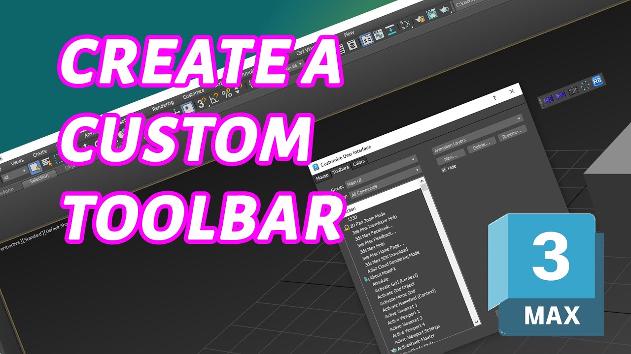 Создание пользовательских панелей инструментов в Autodesk 3ds Max