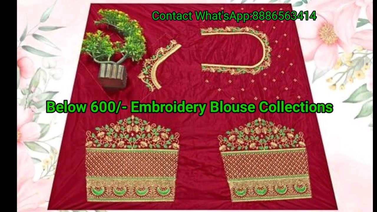 Low price Computer Embroidery 1meter blouse pieces Contact What'sApp: 8886563414