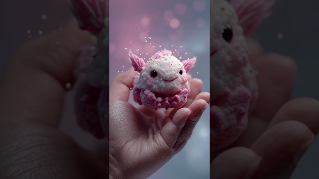 Ultra-Realistic Kawaii Cake Creatures Eating – Tiny Bites, Soft Blinks & Satisfying Macro Magic 🍰🔥