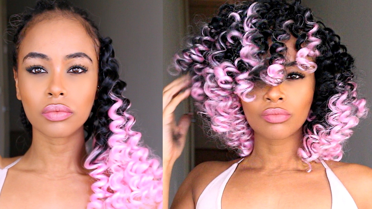 😍😍😍 Crochet Braids watch me CUT & Style OMBRE PINK HAIR ||| for Valentines Day! 😍😍😍
