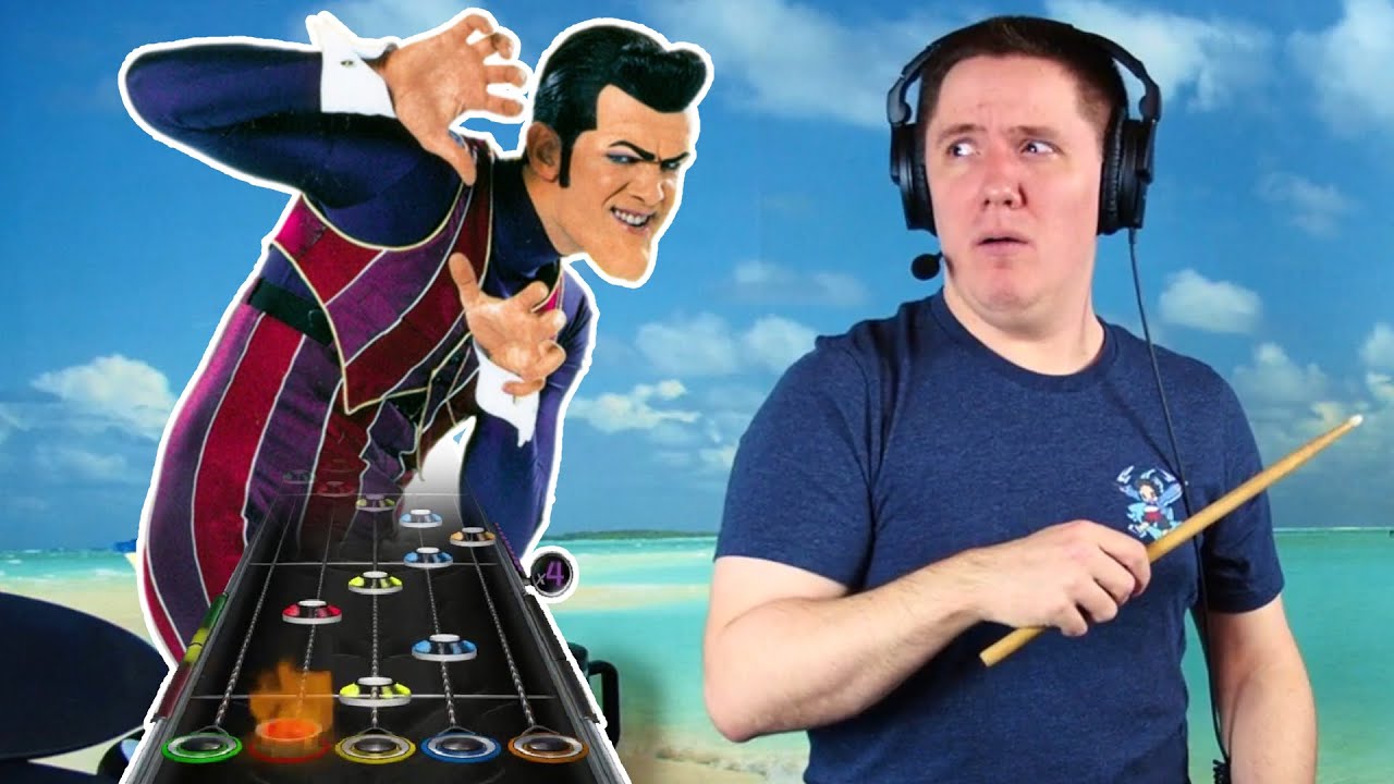 Through The Fire And The Flames But It Is Played By Robbie Rotten On Drums!