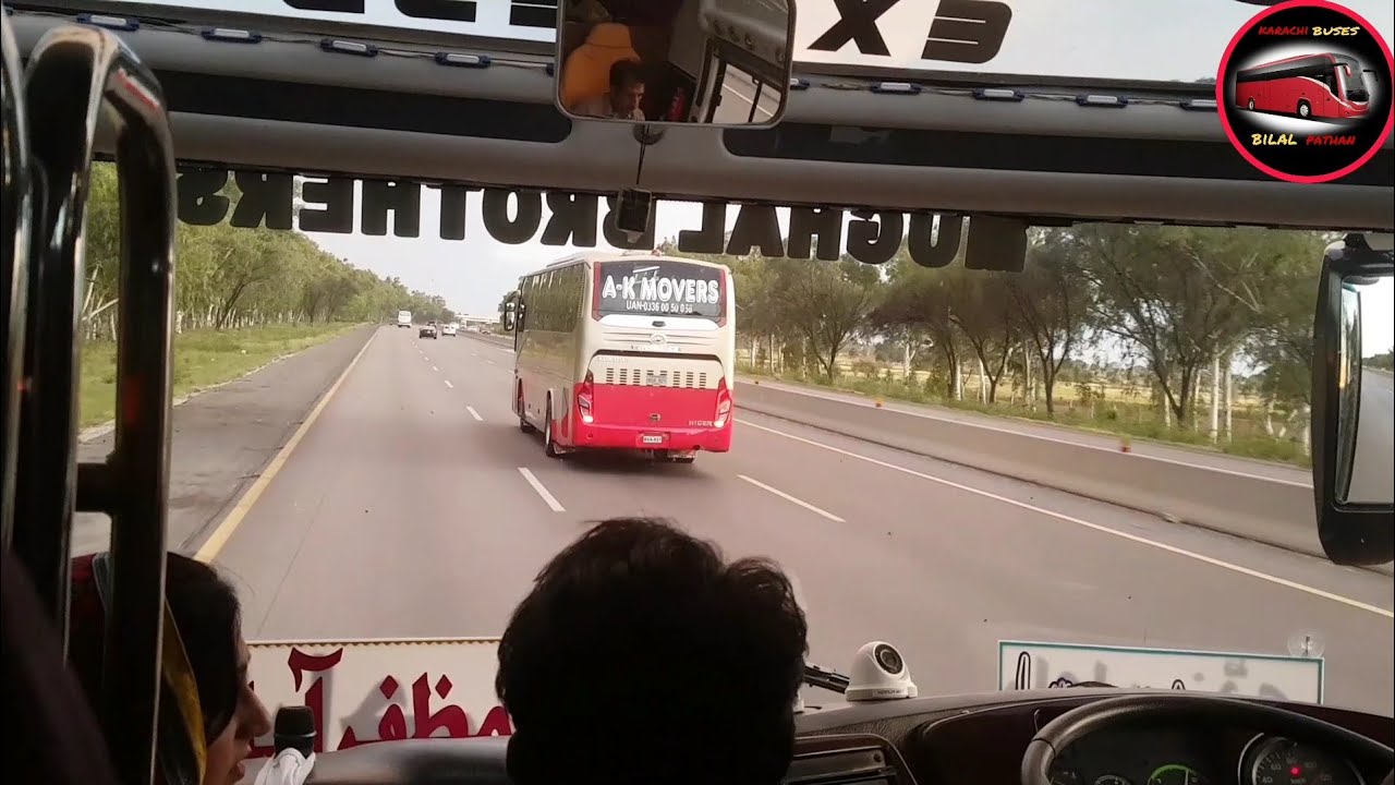 Gul e Kashmir | Yotong Bus|  Drive in Motorway | & |  Back T o Back Daewoo & Y otong Buses