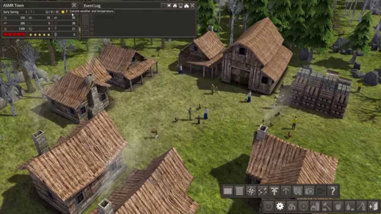 ASMR Let's Play Banished (1 hour, nature sound effects, relaxing music)
