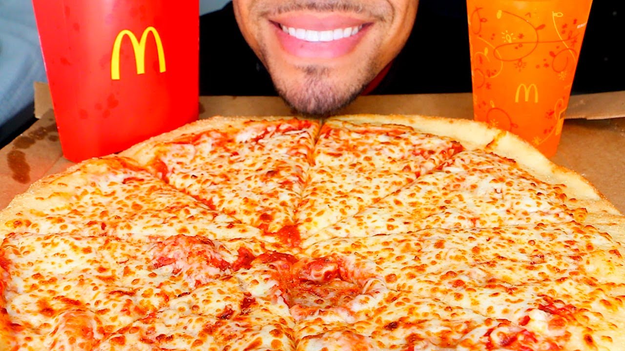 ASMR LITTLE CAESARS PIZZA MCDONALD'S MUKBANG FRIES BIG BITES EATING MOUTH SOUNDS NO TALKING JERRY