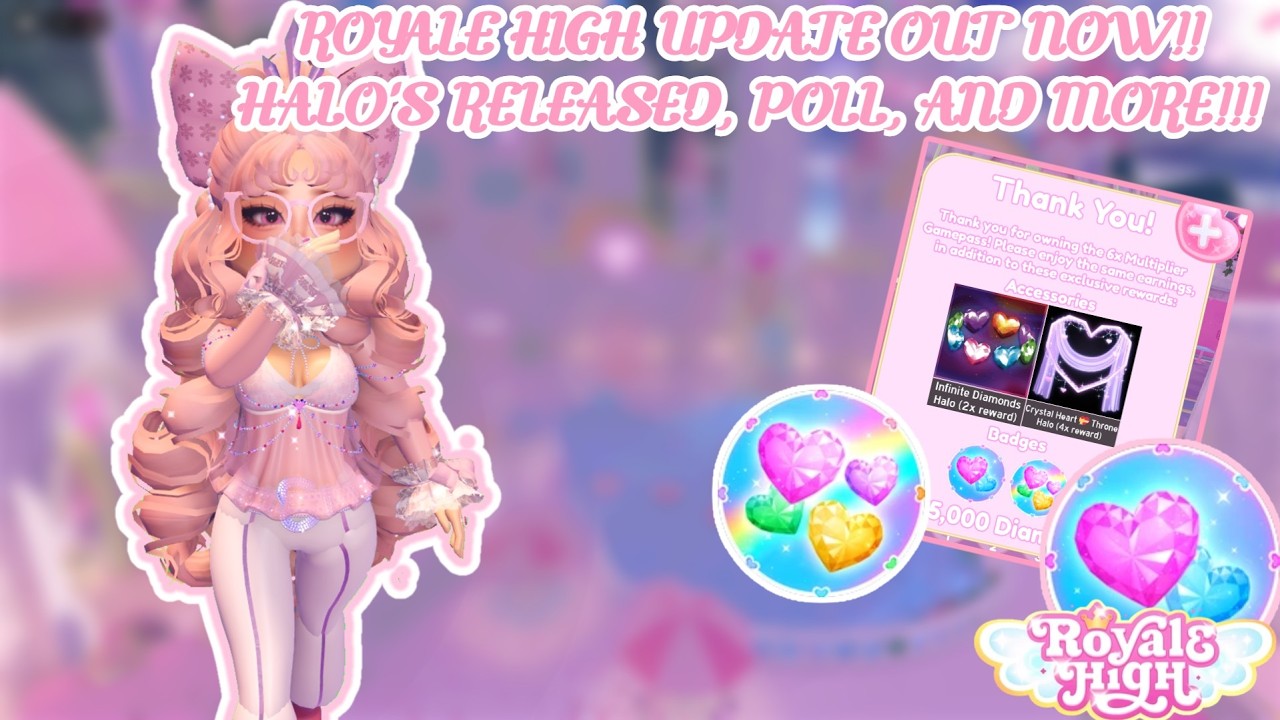 ROYALE HIGH UPDATE OUT NOW!! HALO'S RELEASED, POLL, AND MORE!!!
