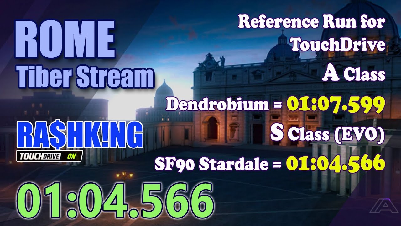 ASPHALT UNITE : Rome - Tiber Stream - Reference Run for best time with TouchDrive