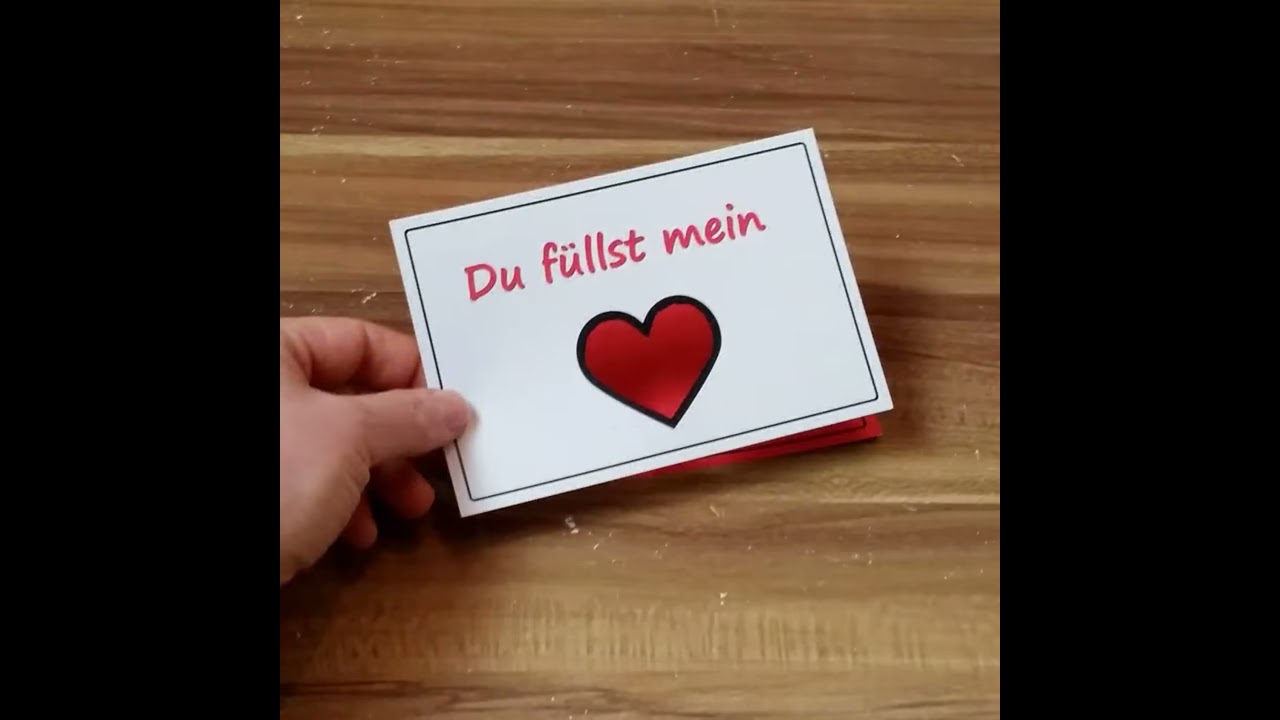 DIY Idee: Herz Karte für Verliebte inkl. Vorlage als Geschenkidee