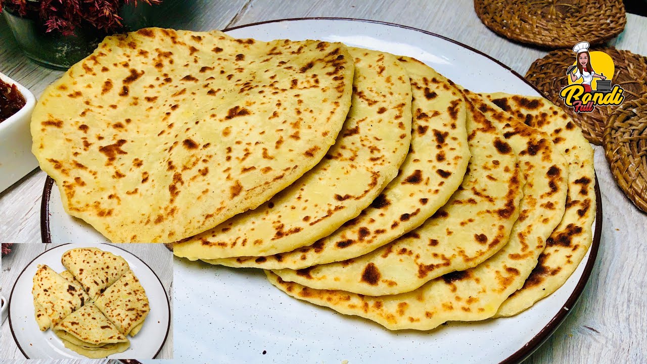 අමුද්‍රව්‍ය 3න් විනාඩි 10න් පුලුන් වගේ මෙලෙක් අල රොටී 😍 Potato Roti in 10Min | Ala Roti Parata