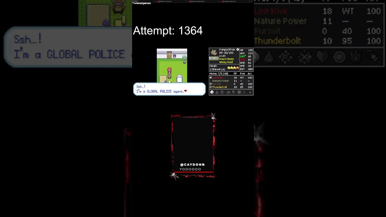 A Kangaskhan Run +1300 Kaizo Ironmon Runs In Pokemon Fire Red (Portrait)