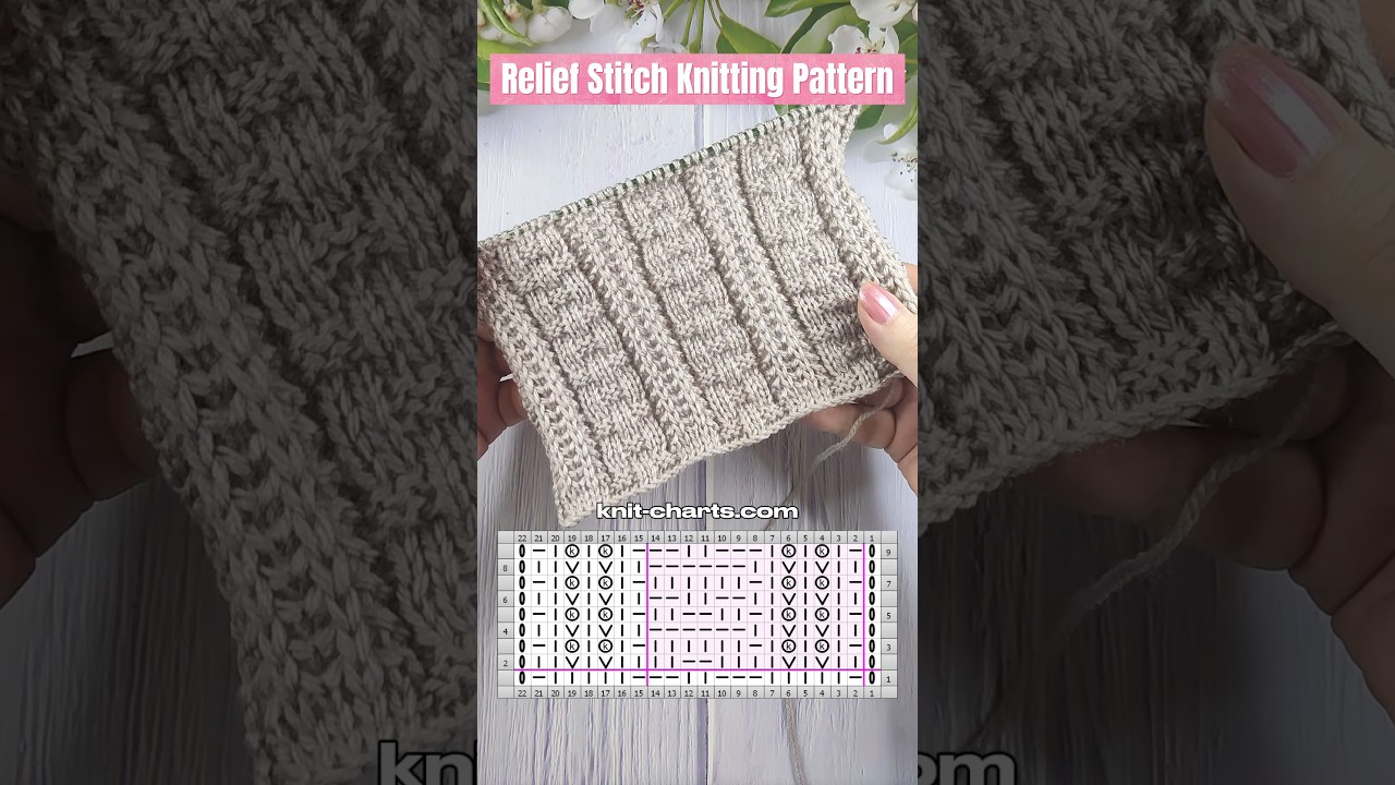 Relief Stitch Knitting Pattern  #knittingpattern #knittingstitches #DIYknitting
