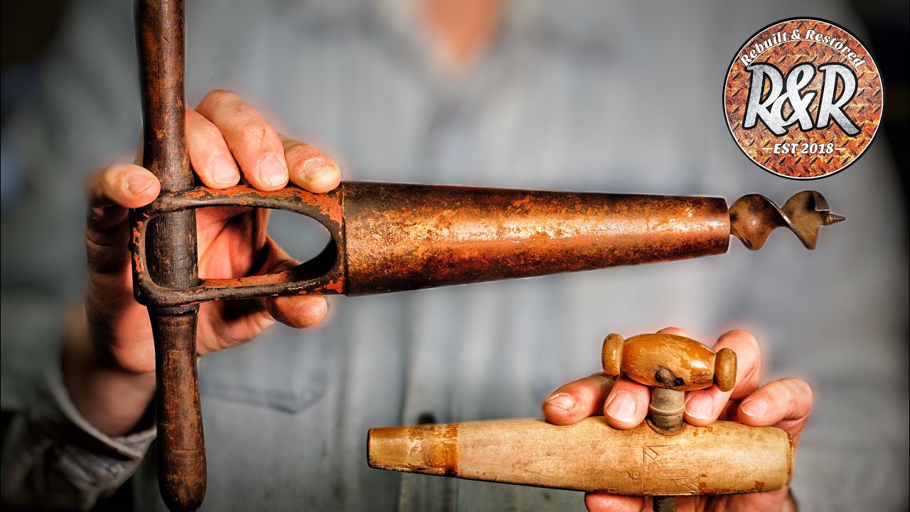 Wine Barrel hand Drill Restoration Pat.1800s | Rusted and Vintage