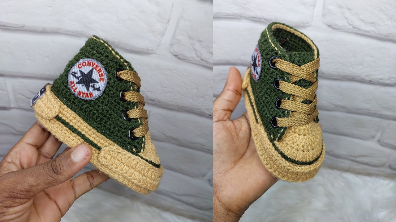 Crochet Baby AllStar Converse/Booties/Sneakers. Beginner-friendly #crochet #crochetbaby #diy #shorts