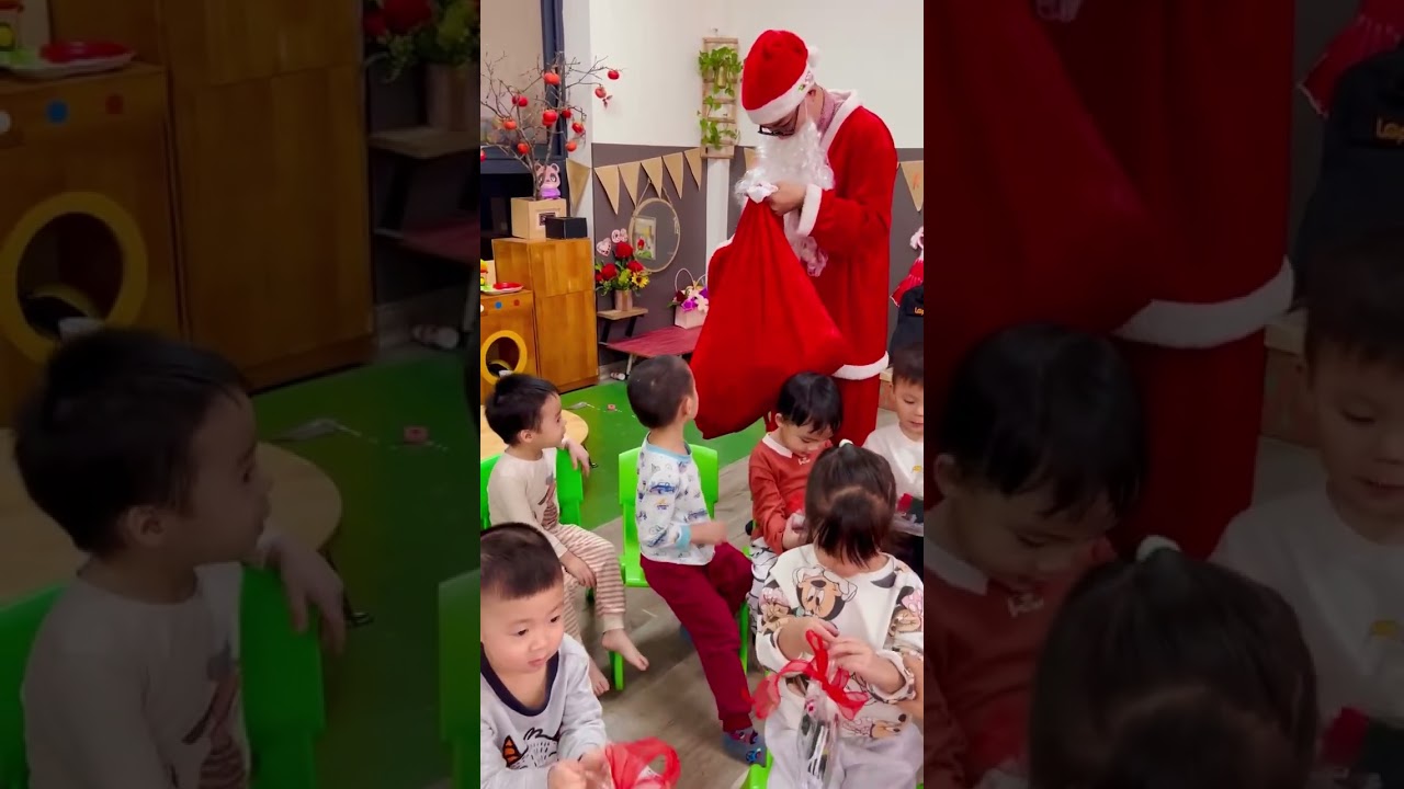 Ông già noen tặng quà lớp mẫu giáo Bo 12.2015