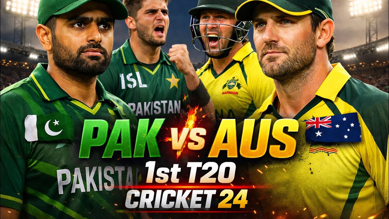 Pakistan vs Australia 1st T20 in Cricket 24 on PS4 Slim 1 TB