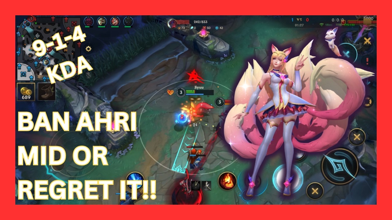 AHRI CLEAN GAMEPLAY 9/1/4 KDA 🔥 &ndash; Wild Rift Gameplay Ranked Match