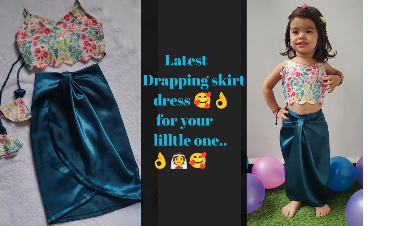 बच्चों के लिए बनाये ये trending ड्रेस।राखी speical ड्रेस। draping skirt dress for 2 year baby🥰👰