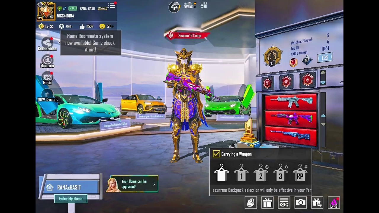 PUBG Mobile Pharaoh 6★ Account – Lamborghini Drop Car | M416 Glacier MAX | 109 Mythic