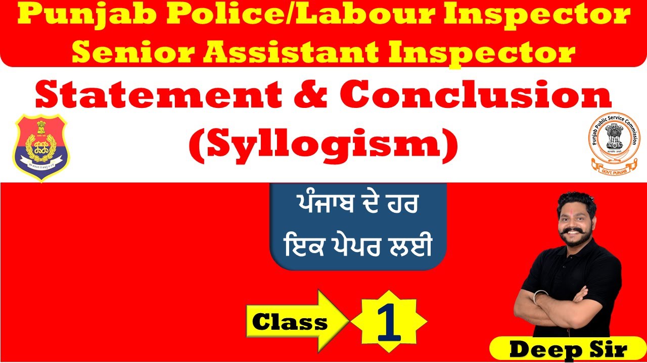 Statement & Conclusion for Punjab Police | Analytical reasoning for Labour Inspector