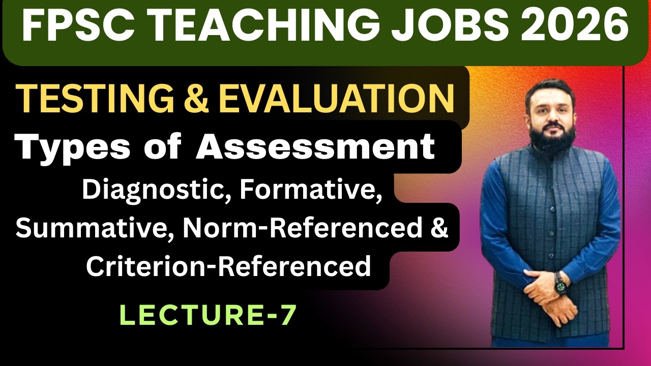 Educational Assessment & Types  | FPSC Lecturer, Teacher & Principal Teaching Jobs Preparation 2026