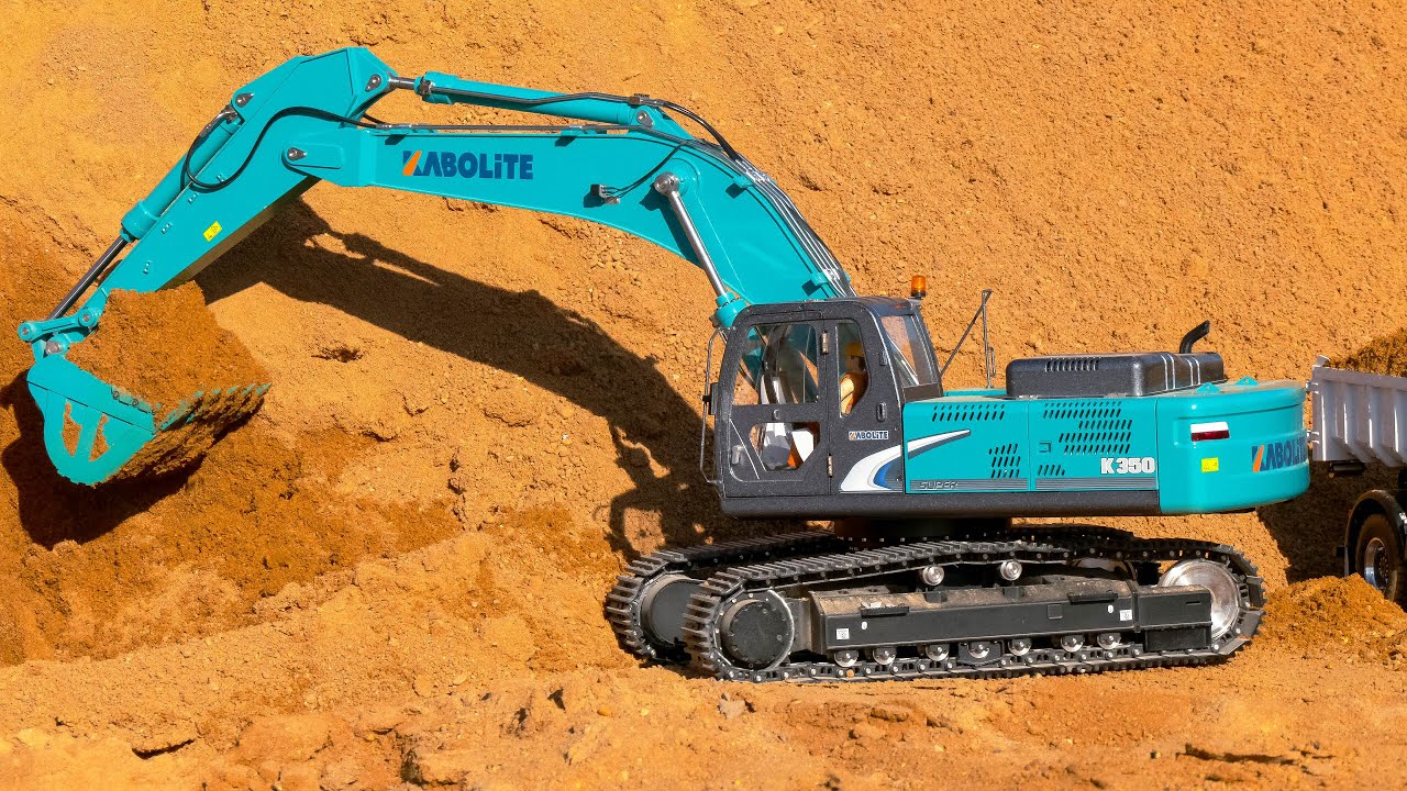 GREAT RC HYDRAULIC EXCAVATOR KABOLITE K350 WORK HARD!! RC TRUCK MAN SCALEART, RC WHEEL LOADER FAROE
