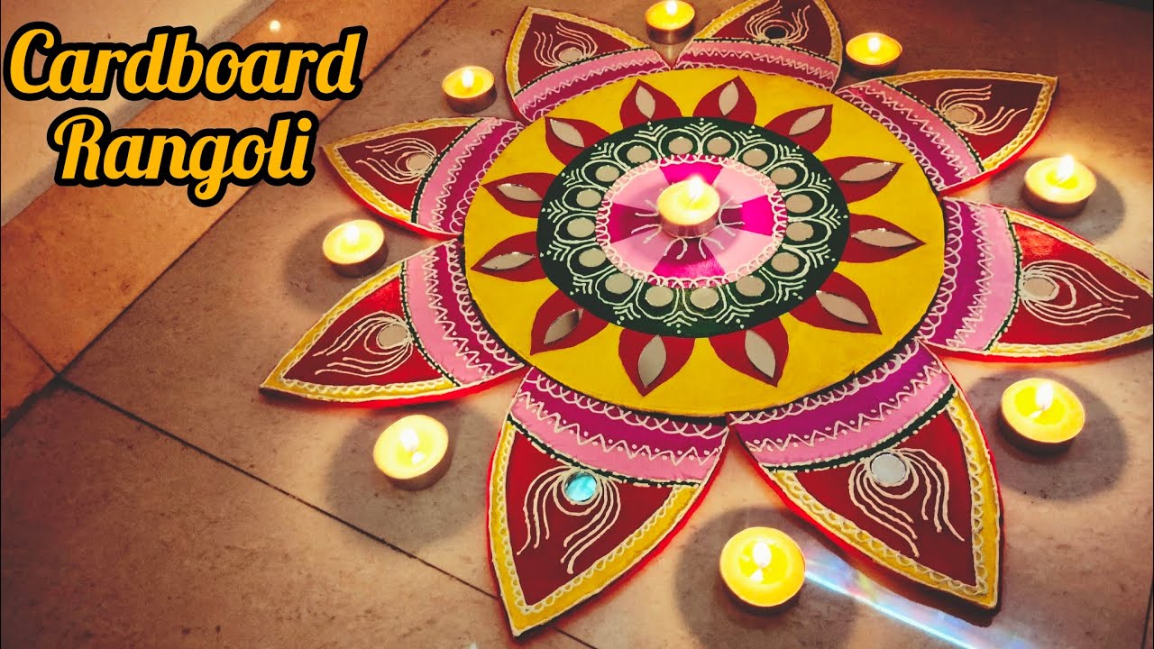 Ready Rangoli 🏵️🌼|  Reusable Cardboard Rangoli Idea | Rangoli DIY For Festival's 