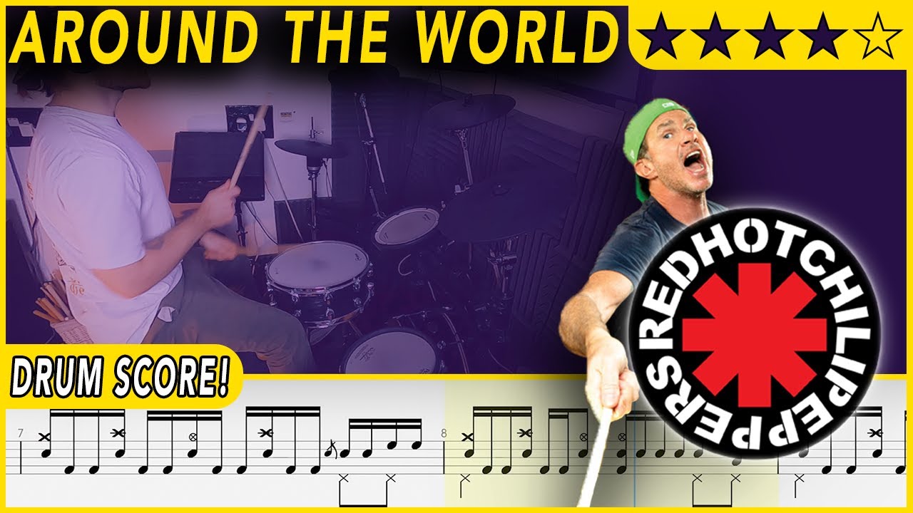 Around the World - Red Hot Chili Peppers | DRUM SCORE Sheet Music | #575 DRUMSCRIBE