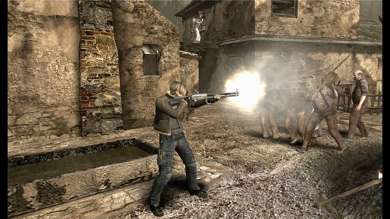 SUPER RAPID FIRE Riot Gun Destroys Villages - Resident Evil 4