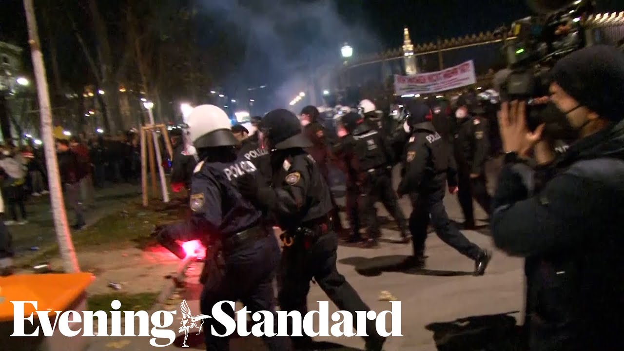 Protest erupts over virus rules in Austria