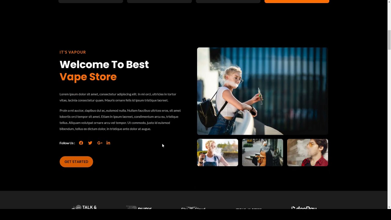 Puff Clouds - Vape Store Elementor Template kit business shop