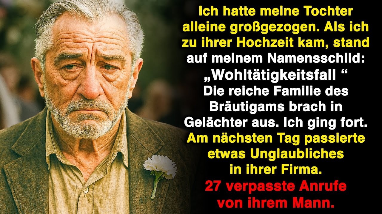 Ich kam als alleinerziehender Vater zur Hochzeit meiner Tochter – doch alle lachten mich aus.