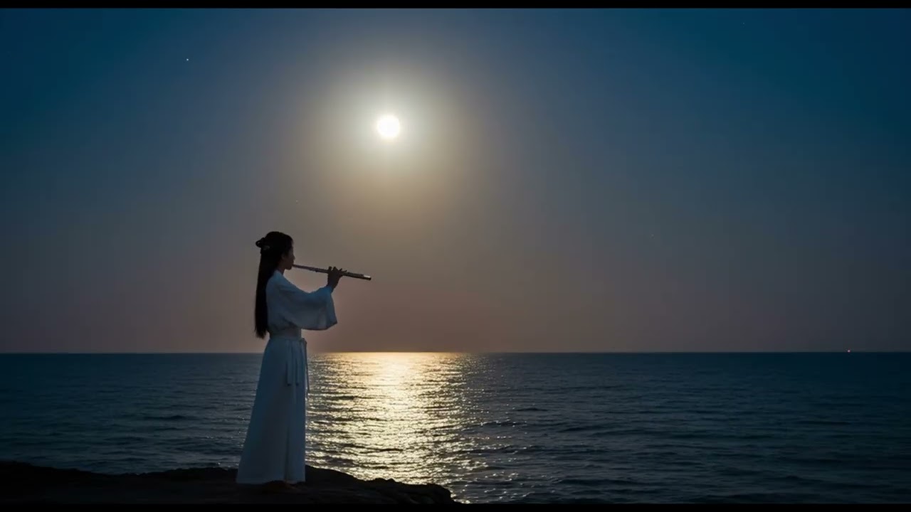 “Moonlit Flute Harmony | Peaceful Night Music by the Ocean (4K)”