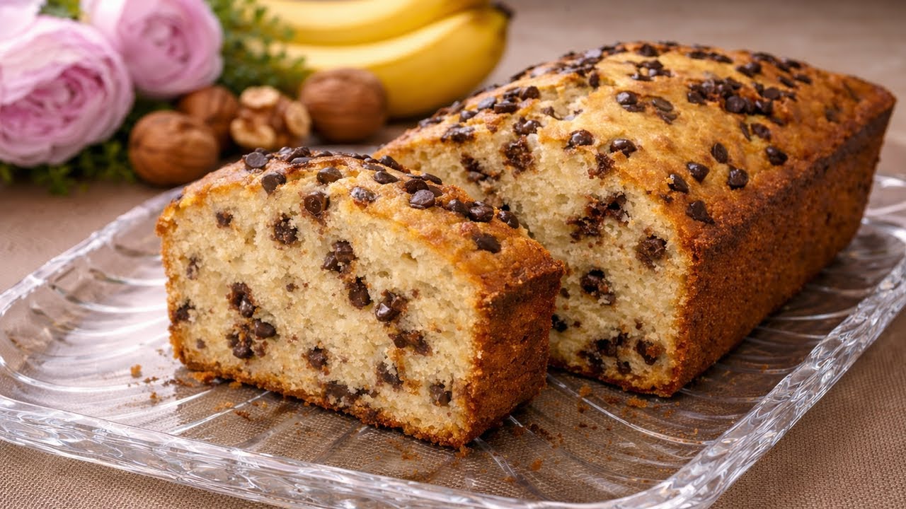 The Moistest Banana Cake Ever! 🍌 | With Walnuts & Chocolate Chips