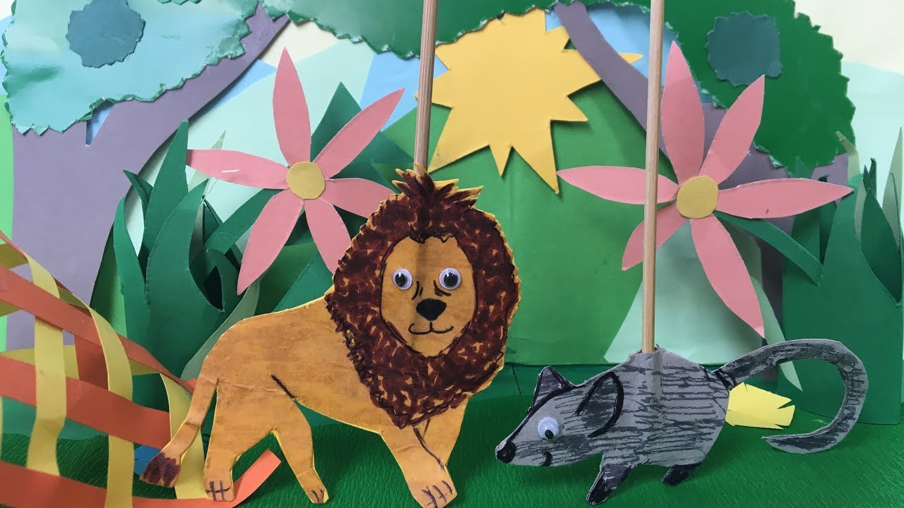 Puppet show - The Lion and the Mouse + English subtitles (bedtime stories for kids)