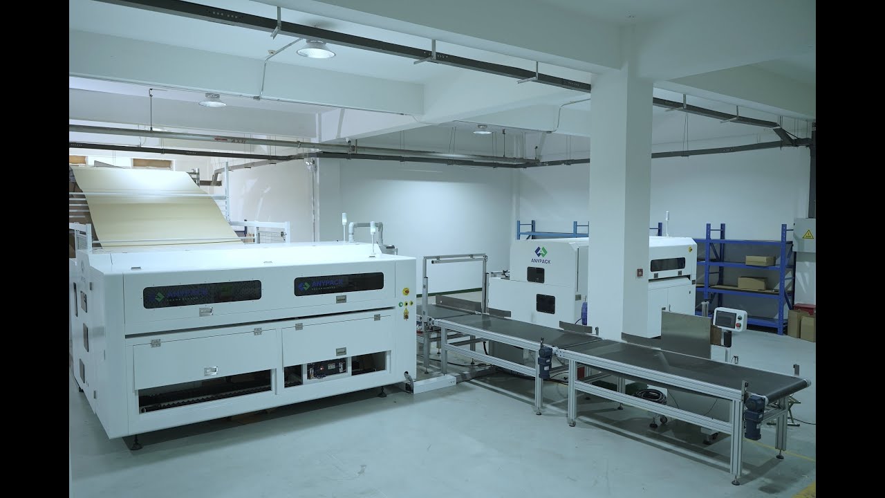 Anypack packaging on-demand machine AB2500F integrated with gluing and print-on-demand system