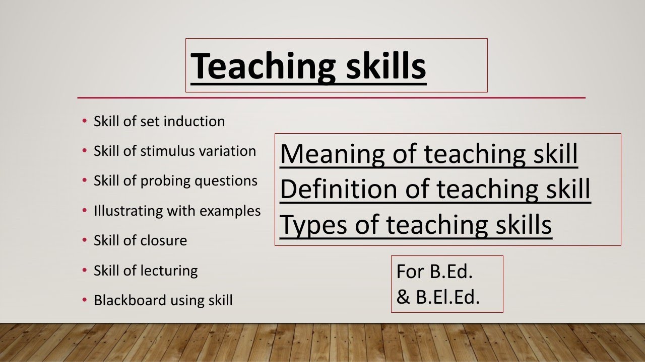 Teaching skills for B.Ed. & B.El.Ed. in English with hindi explanation...