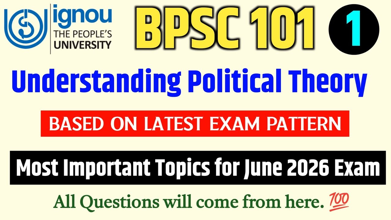 BPSC 101 Important Questions June 2026 in English | IGNOU BPSC 101 Question Paper 2026