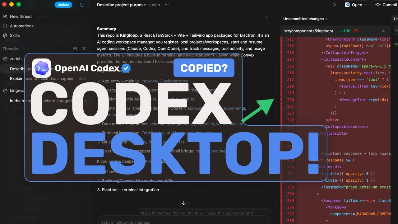 Настольное приложение Codex + бесплатный кодекс GPT-5.2 (протестировано): копирует ли OpenAI тепе...