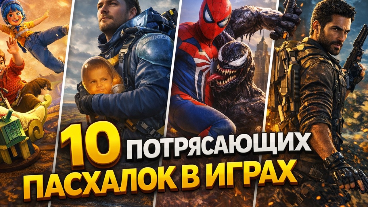 10 ПОТРЯСАЮЩИХ ПАСХАЛОК В ИГРАХ!